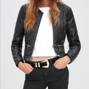 Zara Faux Leather Padded Jacket